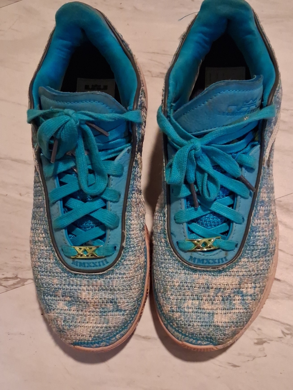 Nike Women’s Teal Knit Sneakers Lebron 20 All Star Or XxASX Style Dv1191-400 9.5